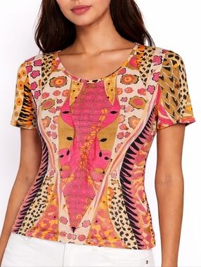 Averardo Bessi Abstract Print Top Blouse Size 8